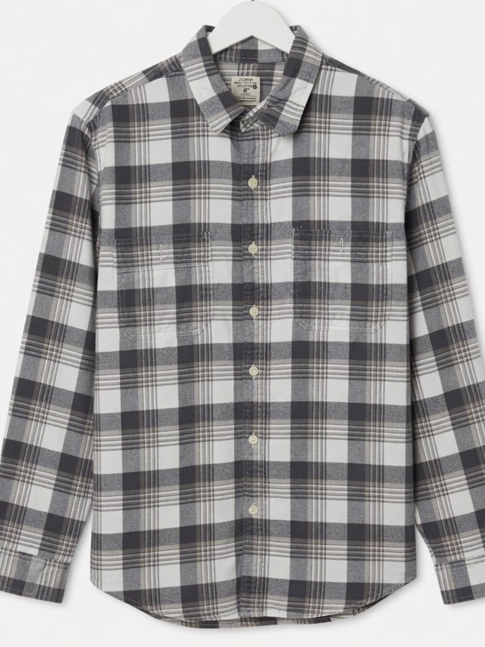 J Crew Medium Blue Plaid Flannel Button Down Shirt Mens Medium